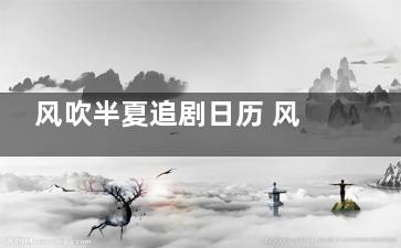 风吹半夏追剧日历 风吹半夏每周几几点更新几集